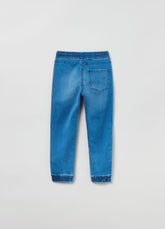 Ovs Stretch Denim Joggers With Drawstring